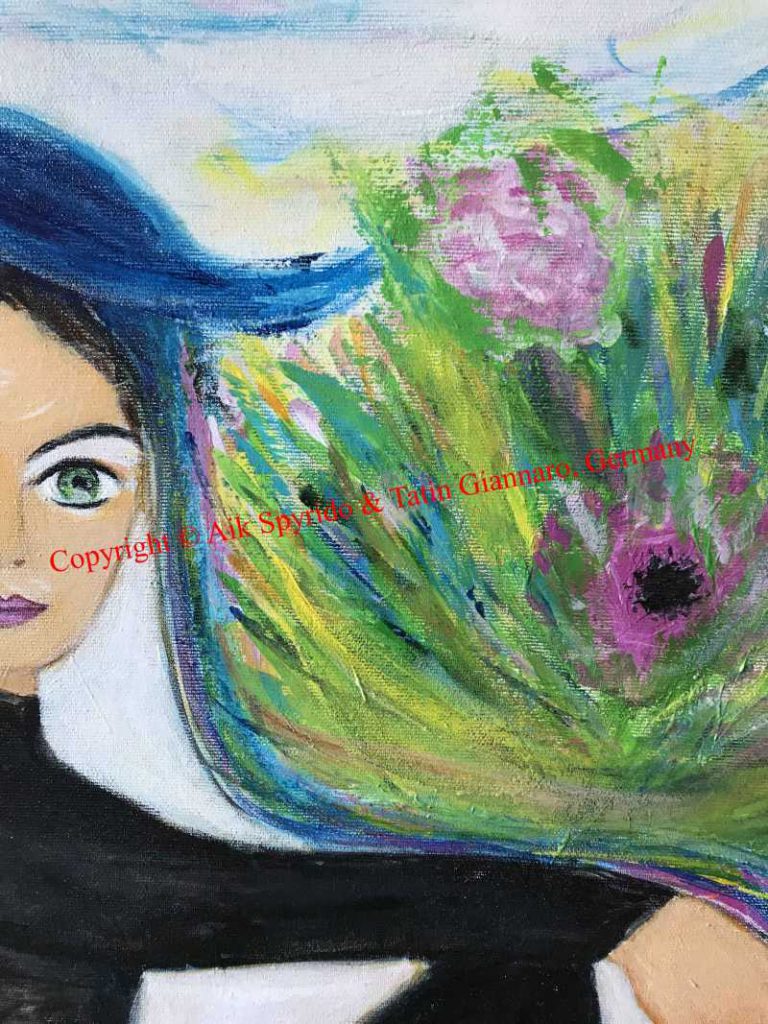 Green eyed girl painting von Aik Spyrido 